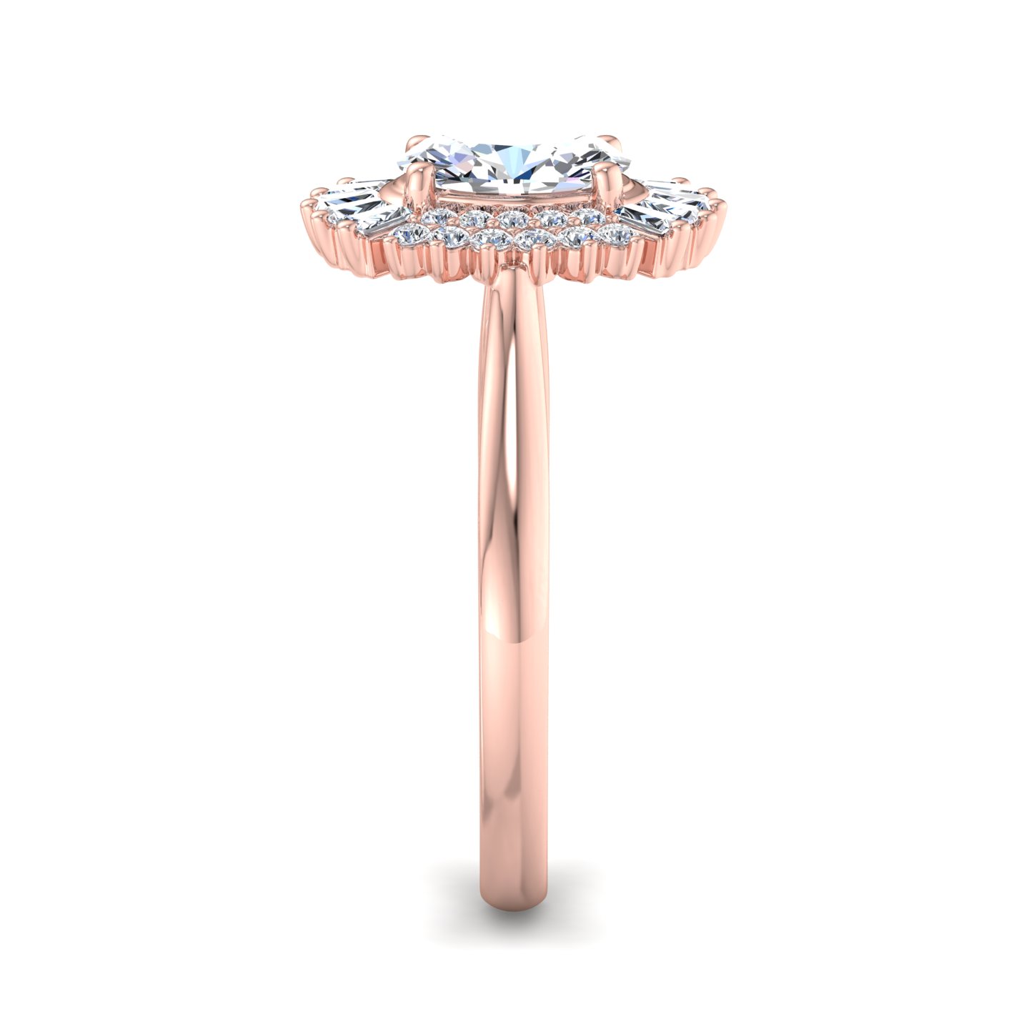 Aniyah Ballerina Style Halo Engagement Ring